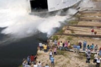 The MV Island Home Rolls into the Sea