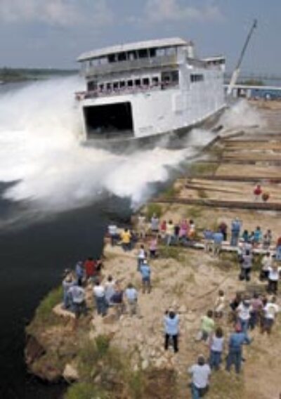 The MV Island Home Rolls into the Sea