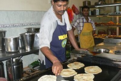 A Tiny Boy Enjoys South Indian Food in Melaka