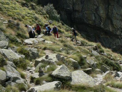 Scrambling Up to the Mountain Hut