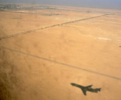 Flying over the desert in Iran. 