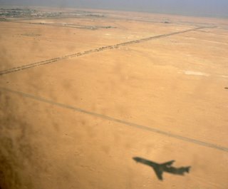 Flying over the desert in Iran. 