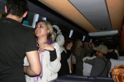 Mobile dance party outside of Tehran, Iran, November 2008.