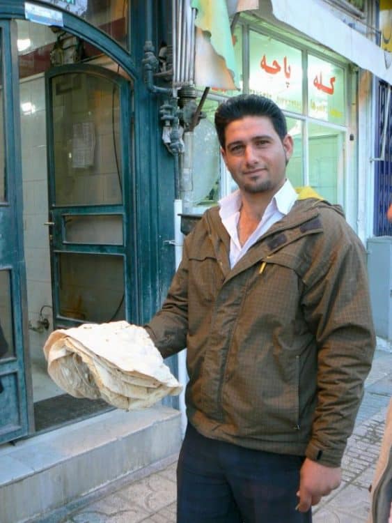 Bread man in Shiraz, Iran.