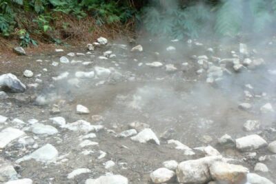 The bubbling cauldron at the Caleira Velha, near Ponta Delgado, Azores.