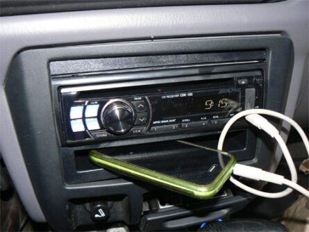 My new Alpine radio that plays iTunes from my phone.