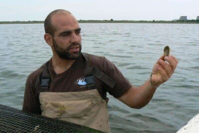 Perry Raso shows us a young oyster in Potter