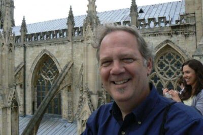 Atop the York Minster.
