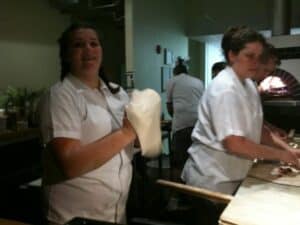 Pizzamakers at Magpie, on Bank Row in Greenfield, MA