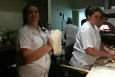 Pizzamakers at Magpie, on Bank Row in Greenfield, MA