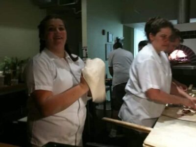Pizzamakers at Magpie, on Bank Row in Greenfield, MA