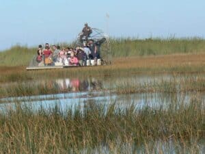 Airboat in the Florida Everglades.