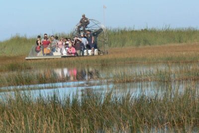 Airboat in the Florida Everglades.