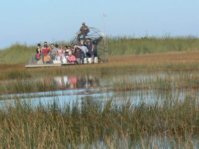 Airboat in the Florida Everglades.