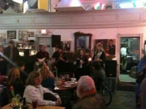 Inside the Green Emporium in Colrain, listening to Zydeco Connection.