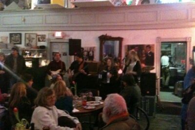 Inside the Green Emporium in Colrain, listening to Zydeco Connection.