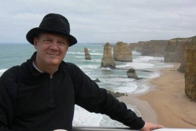 At the end of the Great Ocean Walk, with a few of the 12 Apostles behind me.
