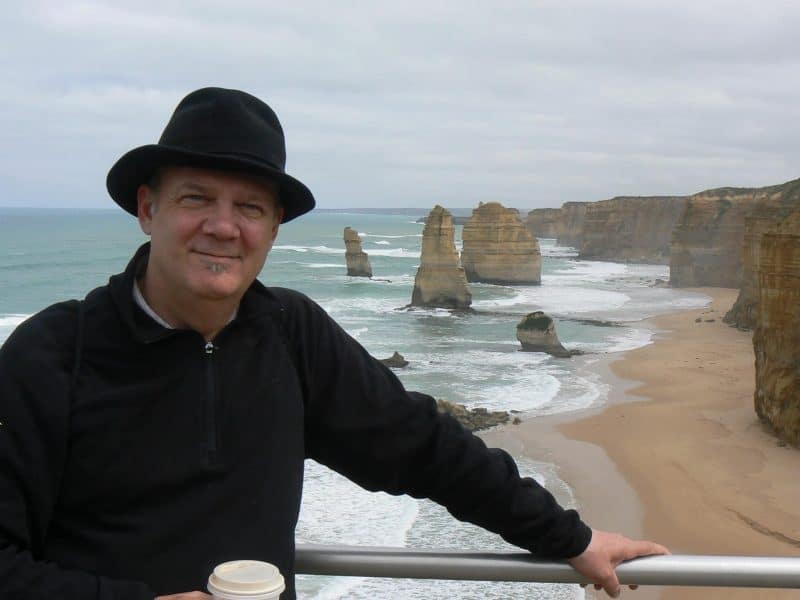 At the end of the Great Ocean Walk, with a few of the 12 Apostles behind me.