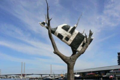 Public art is everywhere in Melbourne. Here is a piece in the Docklands.