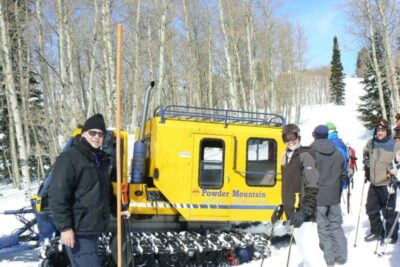 Getting ready to board the cat to the top of Powder Mountain, Utah.
