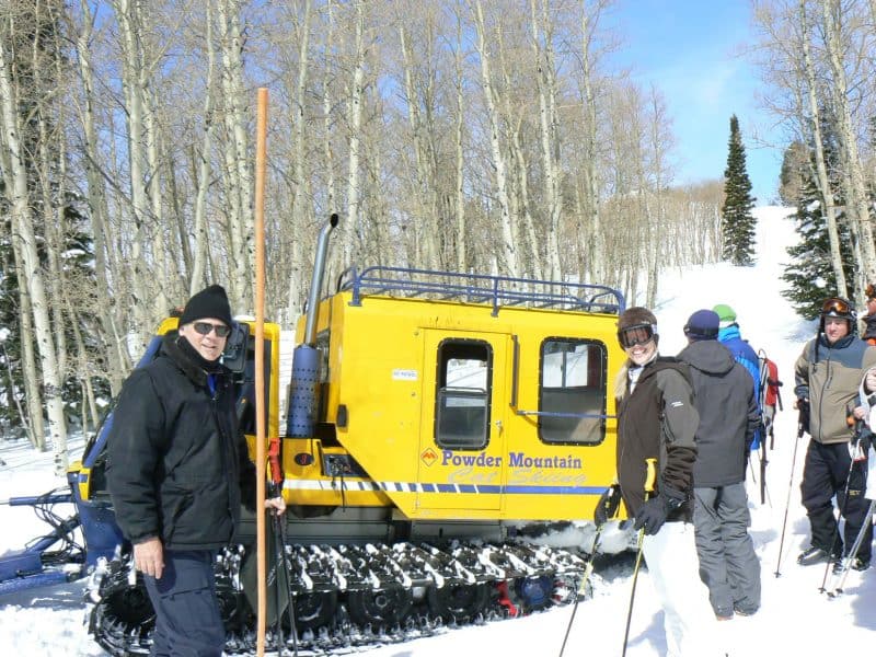 Getting ready to board the cat to the top of Powder Mountain, Utah.