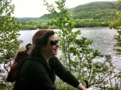 Riding along the Ashuwillticook Rail Trail between Lanesborough and Adams, MA.