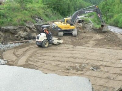 Storm damage that closed Rte 5 in Barnet, Vermont
