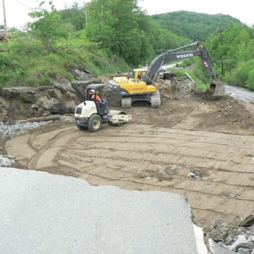Storm damage that closed Rte 5 in Barnet, Vermont