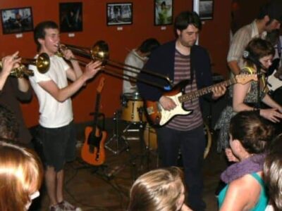 Bella's Bartok on stage at the Rendezvous, Turners Falls
