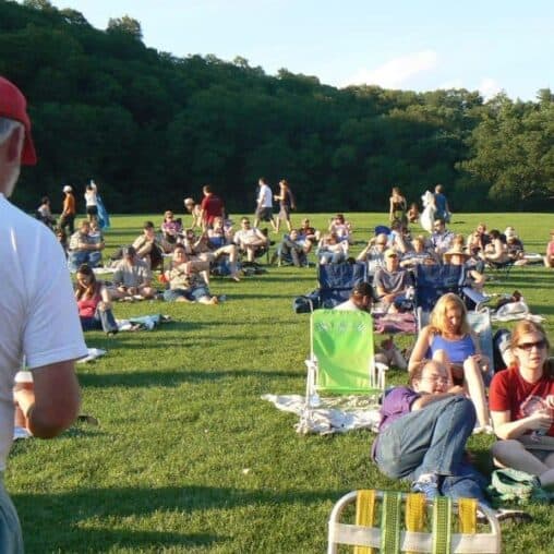 The lawn on the hill at Mountain Park, Holyoke, MA