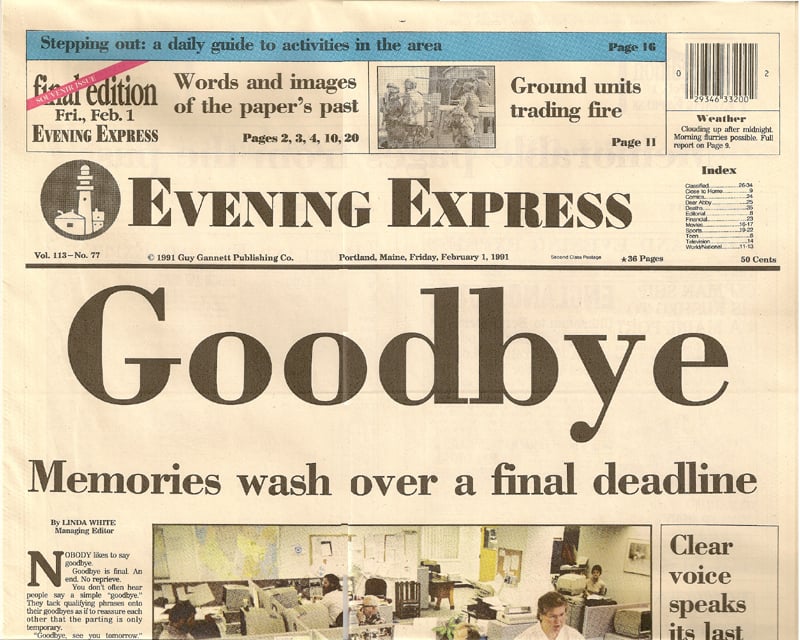 The Portland Evening Express, where I worked in 1983.