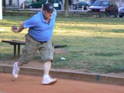 Playing bocce in a Zagreb park on a Sunday afternoon.