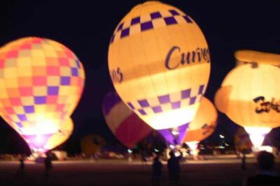 Balloons aglow at the Plano Balloon Festival, Plano Texas.