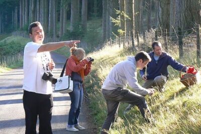 Foraging for mushrooms with Daniel Butler in Wales.