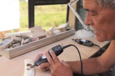 Jim Taranaki, a bone carver in Opamere, Far North New Zealand.