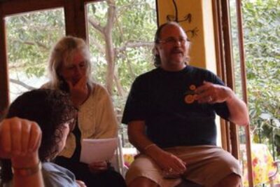 Monica Levine and Bob Masla, owners of Casa de los Artistas, Boca de Tomaltan.