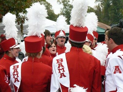 Alabama Crimson Tide Band members in Tuscaloosa before the Iron Bowl.