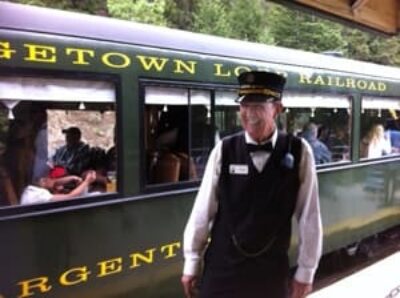 Conductor on the Georgetown Loop Railroad, Silver Plume Colorado.