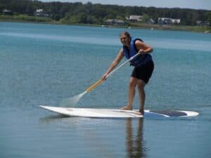 Paddleboarding in Oak Bluffs MA with Island Spirit Kayak.