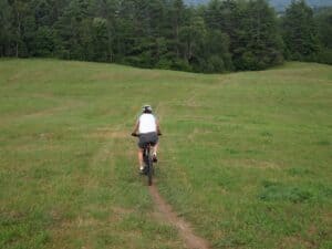 Mountain biking at Kingdom Trails, Lyndonville Vermont.
