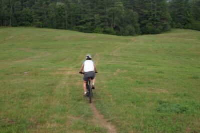 Mountain biking at Kingdom Trails, Lyndonville Vermont.