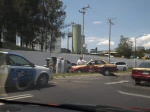 Car crash in Santa Fe, Mexico City.