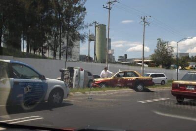 Car crash in Santa Fe, Mexico City.
