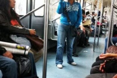 Vendor in the Mexico City metro.