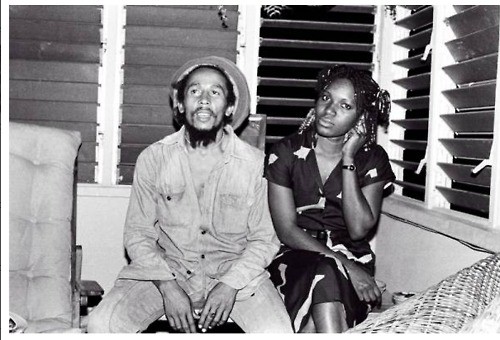 Bob Marley with girlfriend Pascaline Bongo.