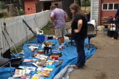 Buyers mulling over a tag sale.