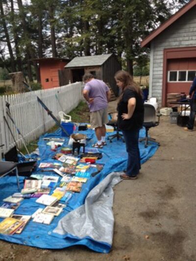 Buyers mulling over a tag sale.