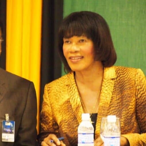 Hon. Portia Simpson Miller, Prime Minister of Jamaica with the tourism minister.