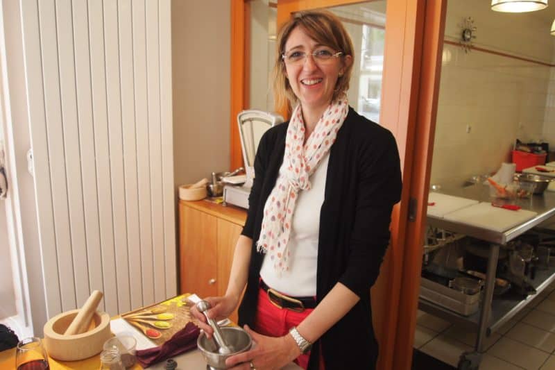 Valerie Grandet, who runs the cooking school that teaches mustard making in Dijon.