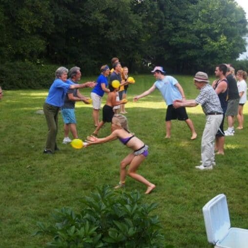 Water balloon toss in PA.